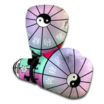 Colourful Chinese Zodiac Wheel Print Boxing Gloves