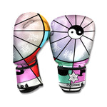 Colourful Chinese Zodiac Wheel Print Boxing Gloves