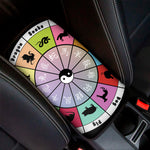 Colourful Chinese Zodiac Wheel Print Car Center Console Cover
