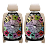 Colourful Chinese Zodiac Wheel Print Car Seat Organizers
