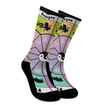 Colourful Chinese Zodiac Wheel Print Crew Socks