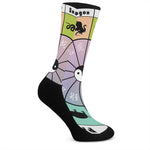 Colourful Chinese Zodiac Wheel Print Crew Socks