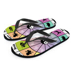 Colourful Chinese Zodiac Wheel Print Flip Flops