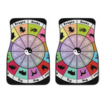Colourful Chinese Zodiac Wheel Print Front Car Floor Mats