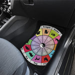 Colourful Chinese Zodiac Wheel Print Front Car Floor Mats