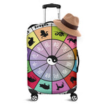 Colourful Chinese Zodiac Wheel Print Luggage Cover