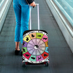 Colourful Chinese Zodiac Wheel Print Luggage Cover