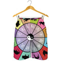 Colourful Chinese Zodiac Wheel Print Men's Shorts