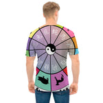 Colourful Chinese Zodiac Wheel Print Men's T-Shirt