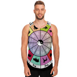 Colourful Chinese Zodiac Wheel Print Men's Tank Top
