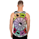 Colourful Chinese Zodiac Wheel Print Men's Tank Top