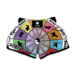 Colourful Chinese Zodiac Wheel Print Muay Thai Boxing Shorts