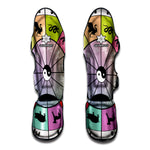Colourful Chinese Zodiac Wheel Print Muay Thai Shin Guard