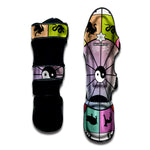 Colourful Chinese Zodiac Wheel Print Muay Thai Shin Guard