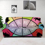 Colourful Chinese Zodiac Wheel Print Sofa Cover
