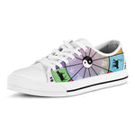 Colourful Chinese Zodiac Wheel Print White Low Top Shoes