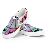 Colourful Chinese Zodiac Wheel Print White Slip On Shoes