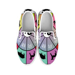 Colourful Chinese Zodiac Wheel Print White Slip On Shoes