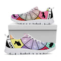 Colourful Chinese Zodiac Wheel Print White Running Shoes