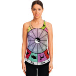 Colourful Chinese Zodiac Wheel Print Women's Racerback Tank Top