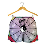 Colourful Chinese Zodiac Wheel Print Women's Shorts