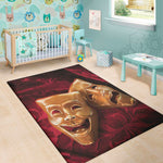 Comedy And Tragedy Theater Masks Print Area Rug
