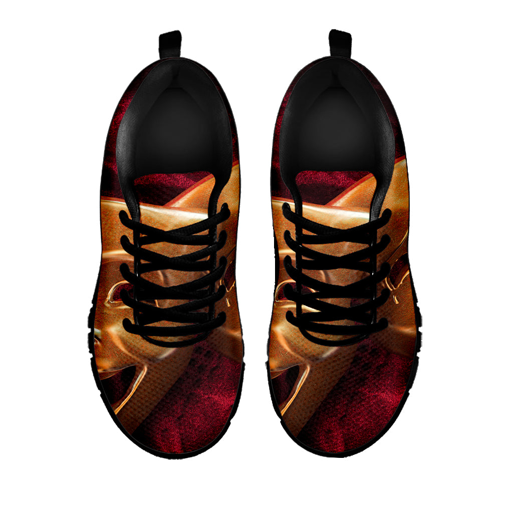 Comedy And Tragedy Theater Masks Print Black Sneakers