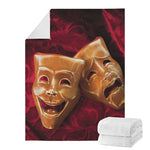 Comedy And Tragedy Theater Masks Print Blanket