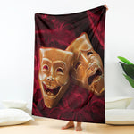 Comedy And Tragedy Theater Masks Print Blanket