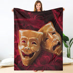 Comedy And Tragedy Theater Masks Print Blanket