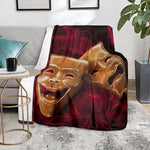 Comedy And Tragedy Theater Masks Print Blanket