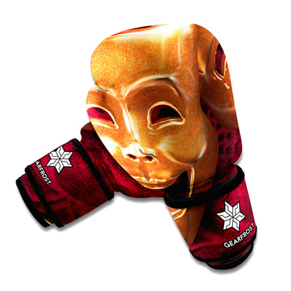 Comedy And Tragedy Theater Masks Print Boxing Gloves