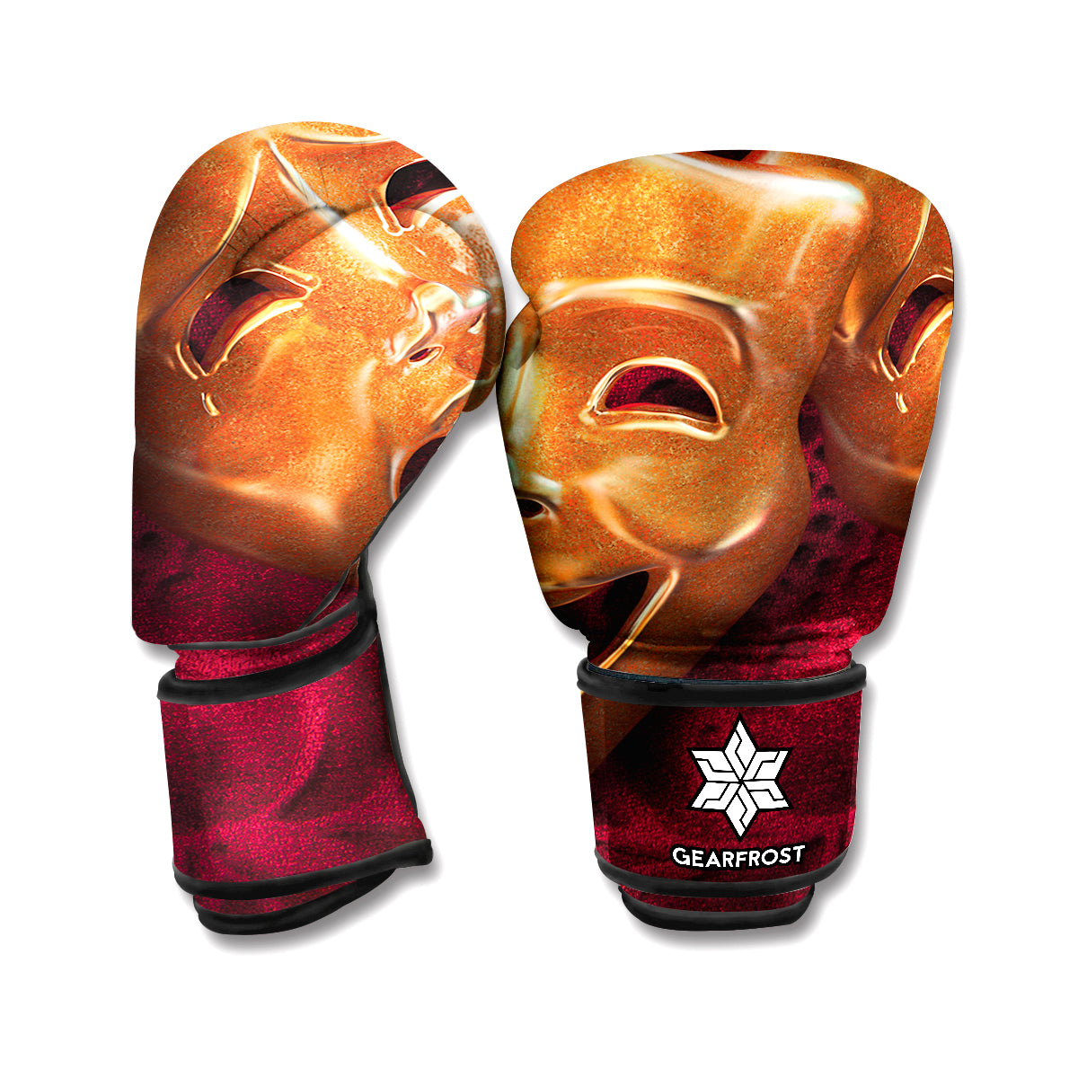 Comedy And Tragedy Theater Masks Print Boxing Gloves