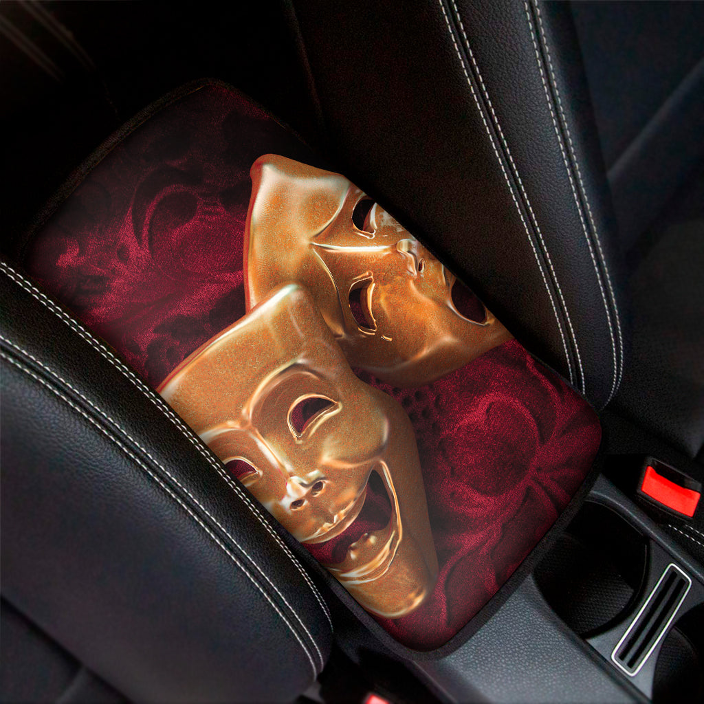 Comedy And Tragedy Theater Masks Print Car Center Console Cover
