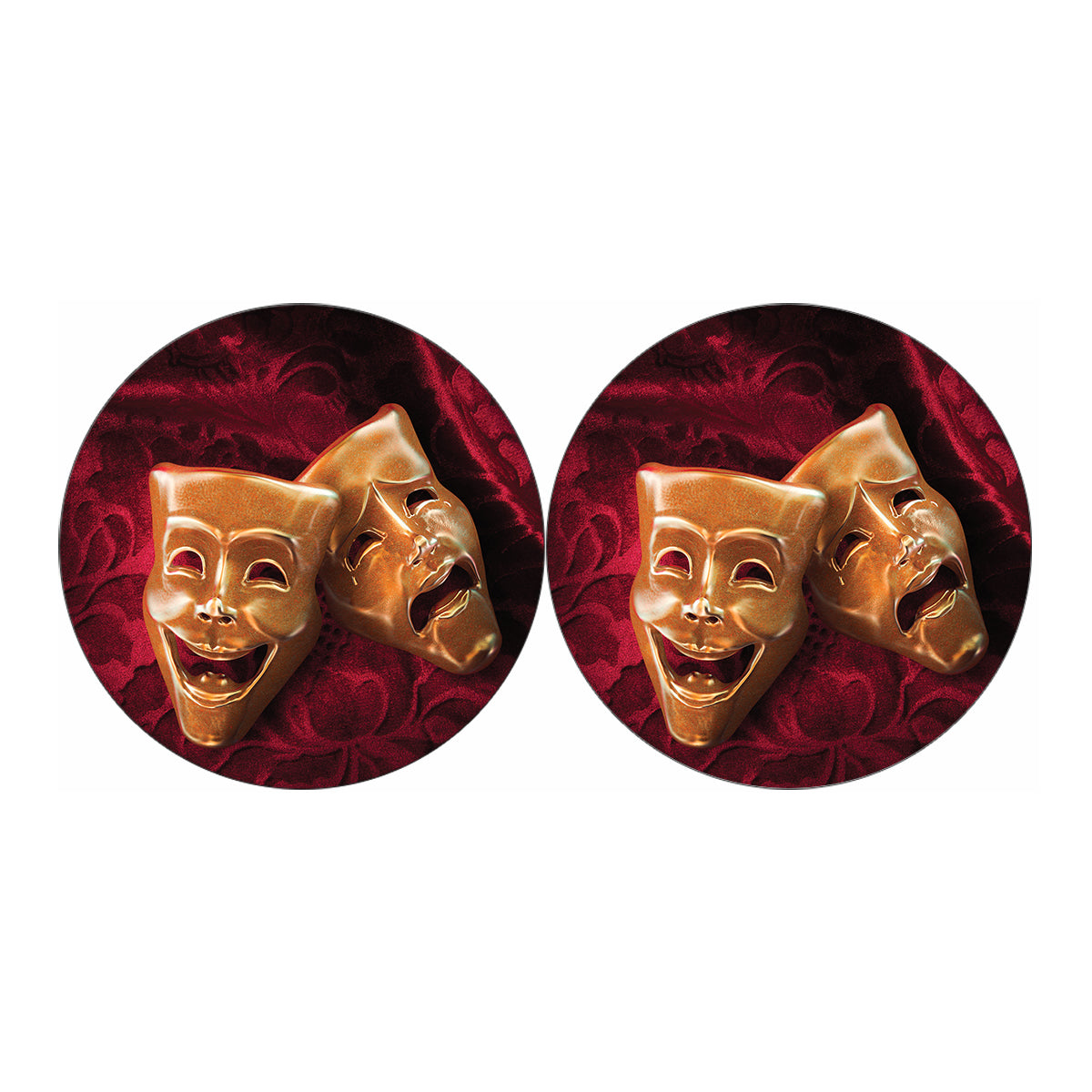 Comedy And Tragedy Theater Masks Print Car Coasters