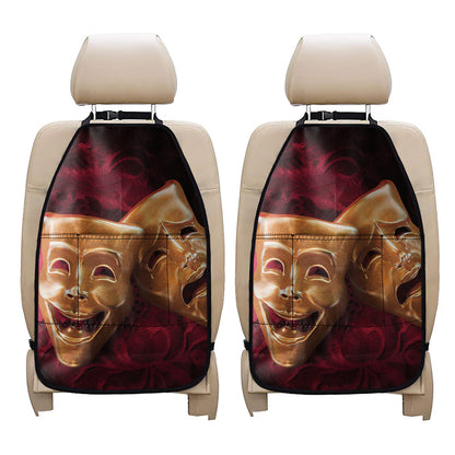 Comedy And Tragedy Theater Masks Print Car Seat Organizers