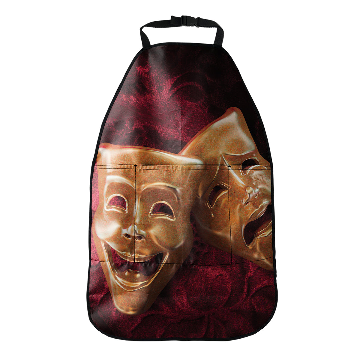 Comedy And Tragedy Theater Masks Print Car Seat Organizers