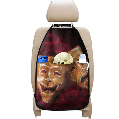 Comedy And Tragedy Theater Masks Print Car Seat Organizers