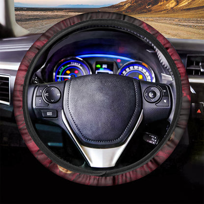Comedy And Tragedy Theater Masks Print Car Steering Wheel Cover
