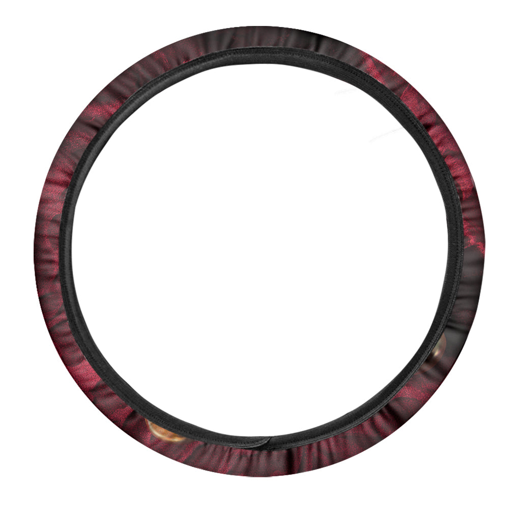 Comedy And Tragedy Theater Masks Print Car Steering Wheel Cover
