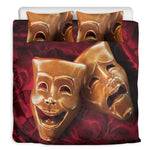 Comedy And Tragedy Theater Masks Print Duvet Cover Bedding Set