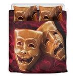 Comedy And Tragedy Theater Masks Print Duvet Cover Bedding Set