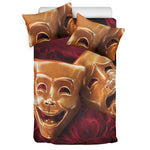 Comedy And Tragedy Theater Masks Print Duvet Cover Bedding Set