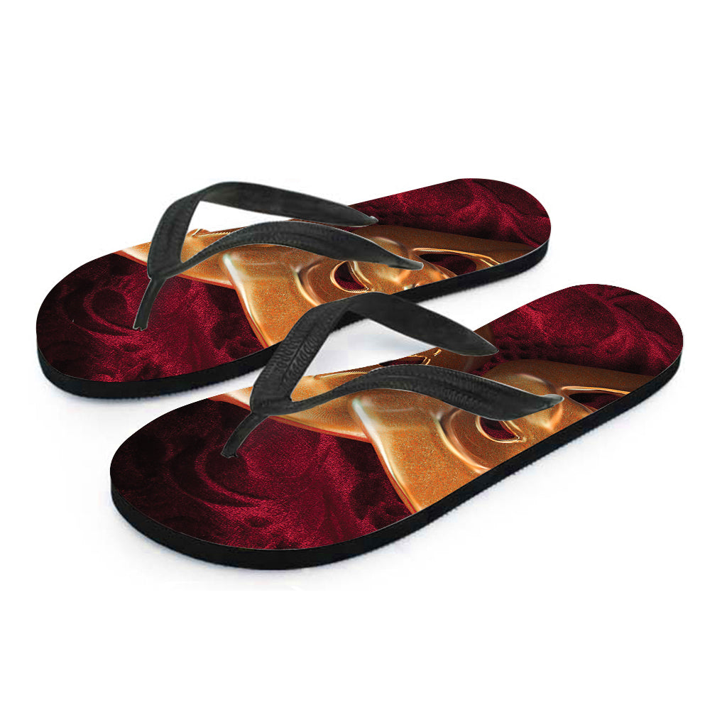Comedy And Tragedy Theater Masks Print Flip Flops