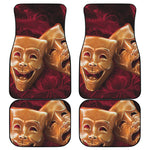 Comedy And Tragedy Theater Masks Print Front and Back Car Floor Mats