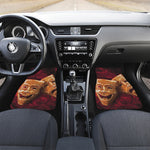 Comedy And Tragedy Theater Masks Print Front and Back Car Floor Mats