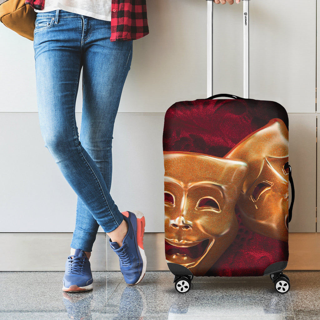 Comedy And Tragedy Theater Masks Print Luggage Cover