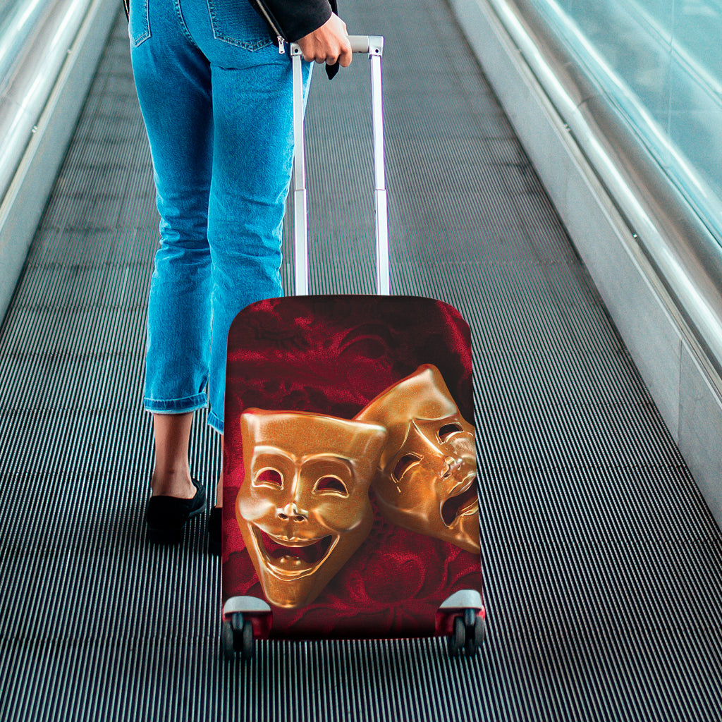 Comedy And Tragedy Theater Masks Print Luggage Cover