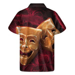 Comedy And Tragedy Theater Masks Print Men's Short Sleeve Shirt