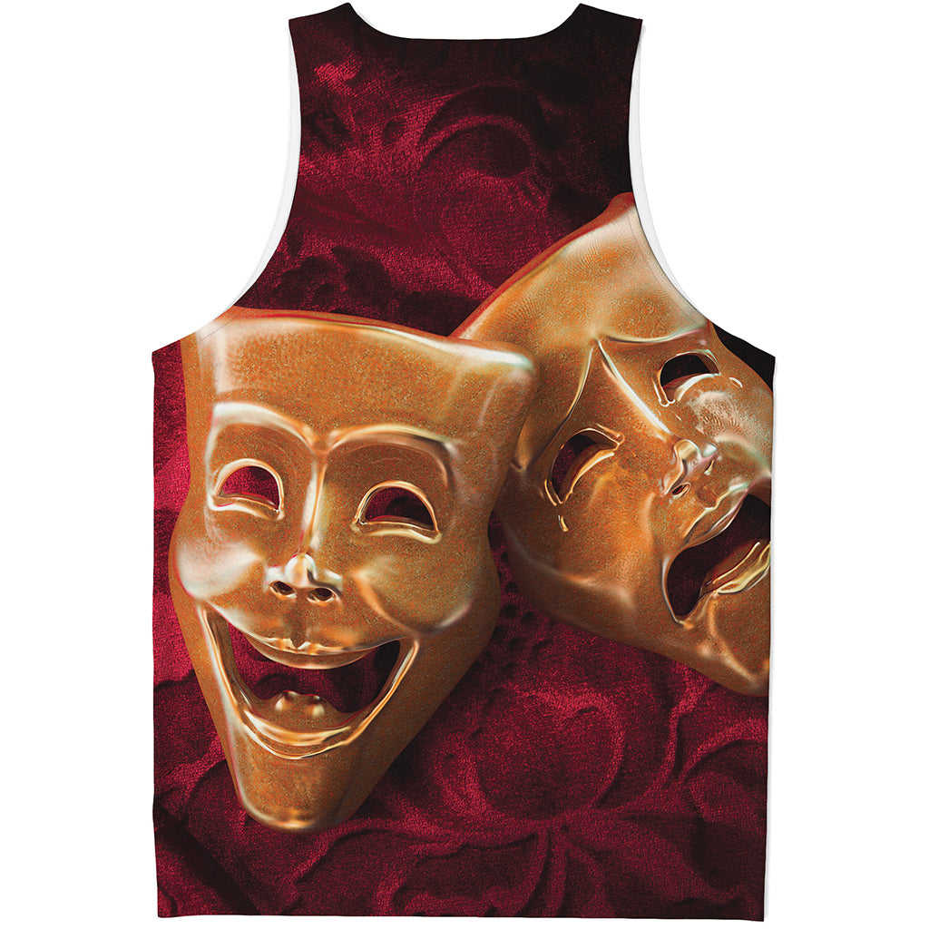 Comedy And Tragedy Theater Masks Print Men's Tank Top